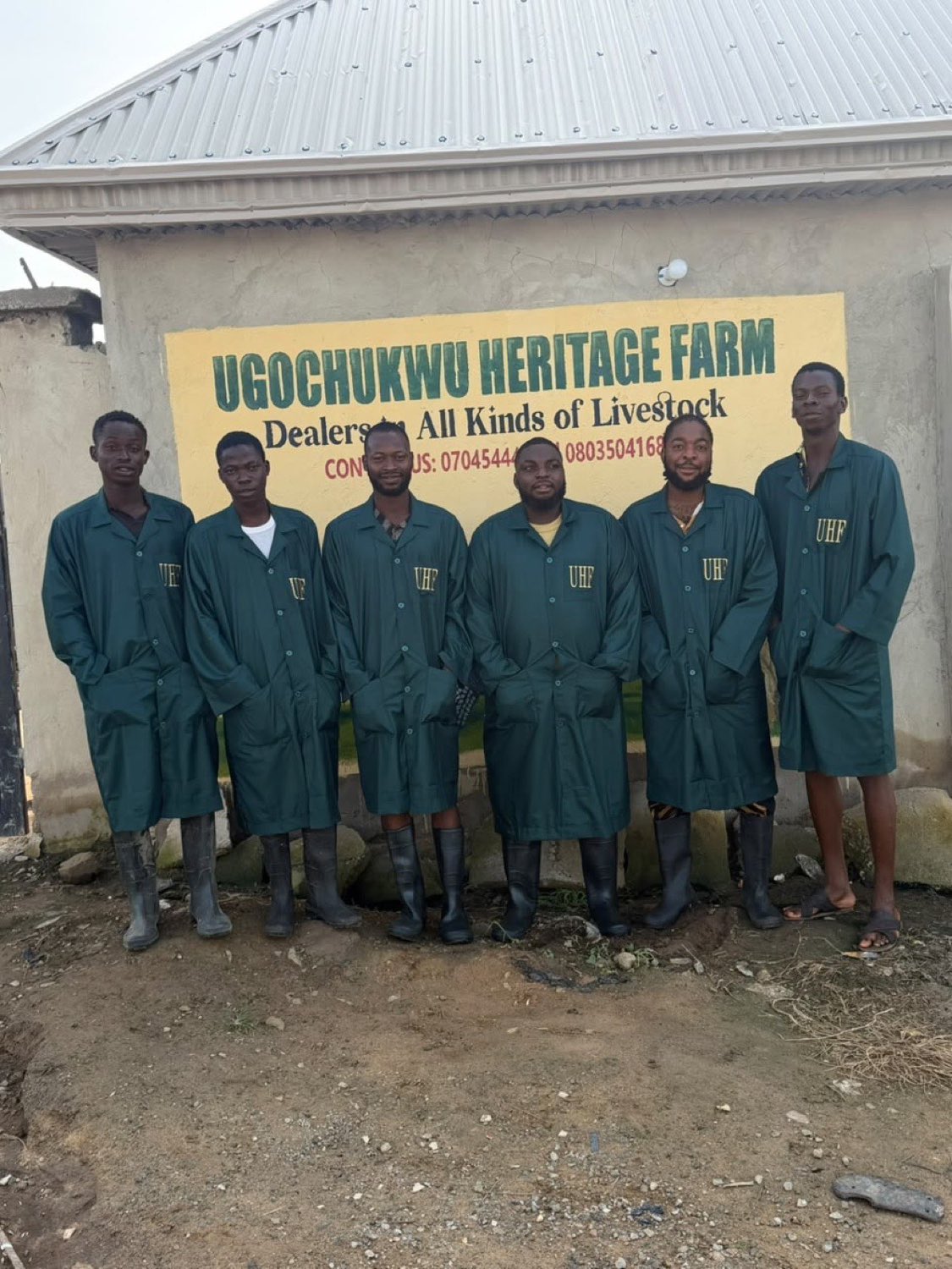 The Ugo Heritage Farm team at the farm gate